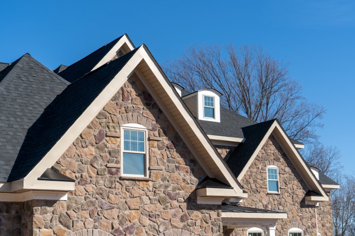 Stone siding on residential home